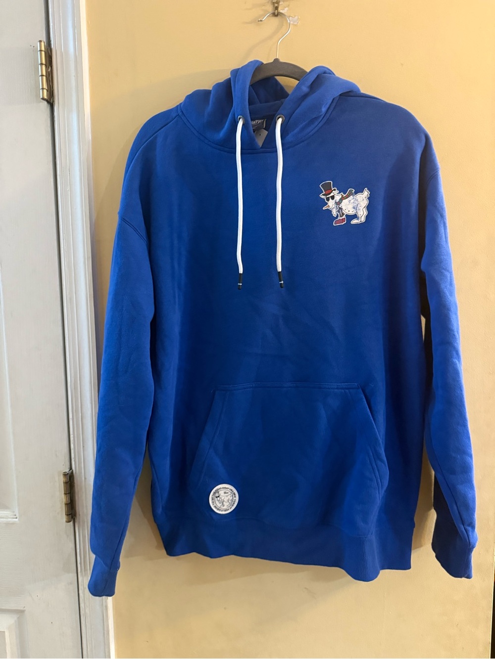GOAT USA Frosty Fresh Blue Hooded Pullover Sweatshirt with Embroidered Patch, M